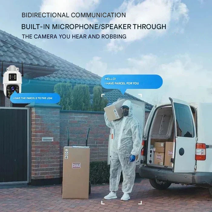 Draadloze 4K buitencamera (Wifi/4G) met zonnepaneel. Compleet slimme thuisbeveiligingssysteem.