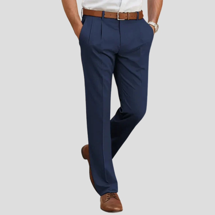 Duurzame casual herenbroek, perfect voor dagelijks gebruik en professionele bijeenkomsten. Comfortabele katoenmix.