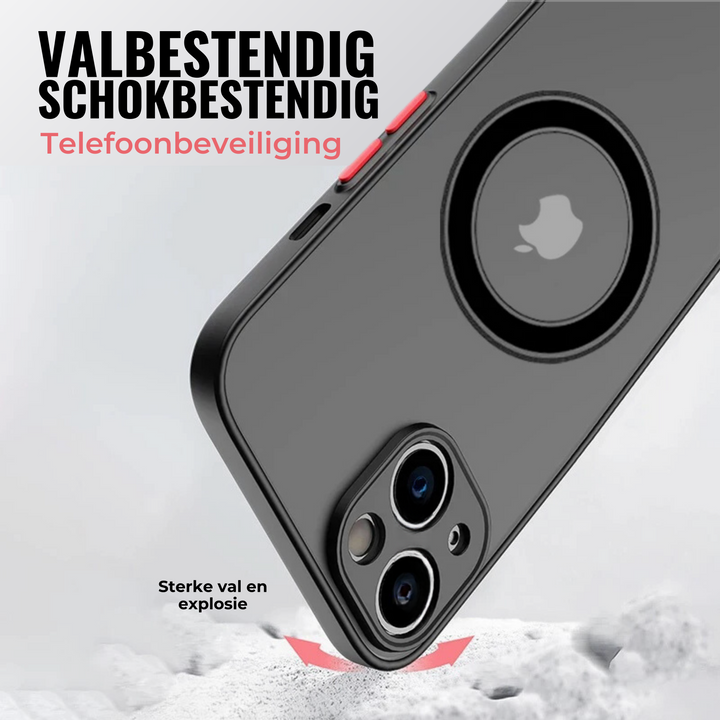 Robuuste iPhone beschermhoes met MagSafe. Biedt military-grade valbescherming en is tegelijkertijd slank en krasbestendig.