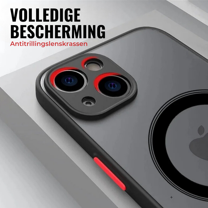 Elegant iPhone hoesje met MagSafe en militaire valbescherming. Slank, duurzaam en krasbestendig voor dagelijks gebruik.