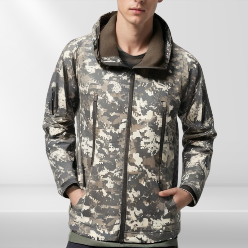 Heren tactische softshell jas 'Daan' wind- & waterdicht voor outdoor avonturen, ideaal voor elk seizoen.