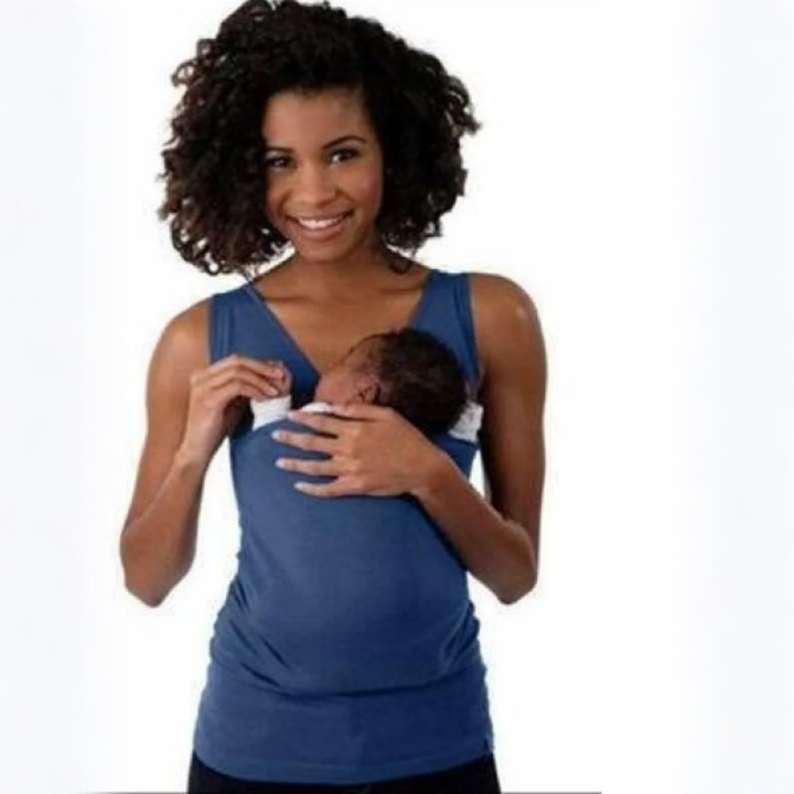 Unisex oudervest met lange mouwen, comfortabel voor ouders die hun baby dragen. Ideaal als casual draagvest.