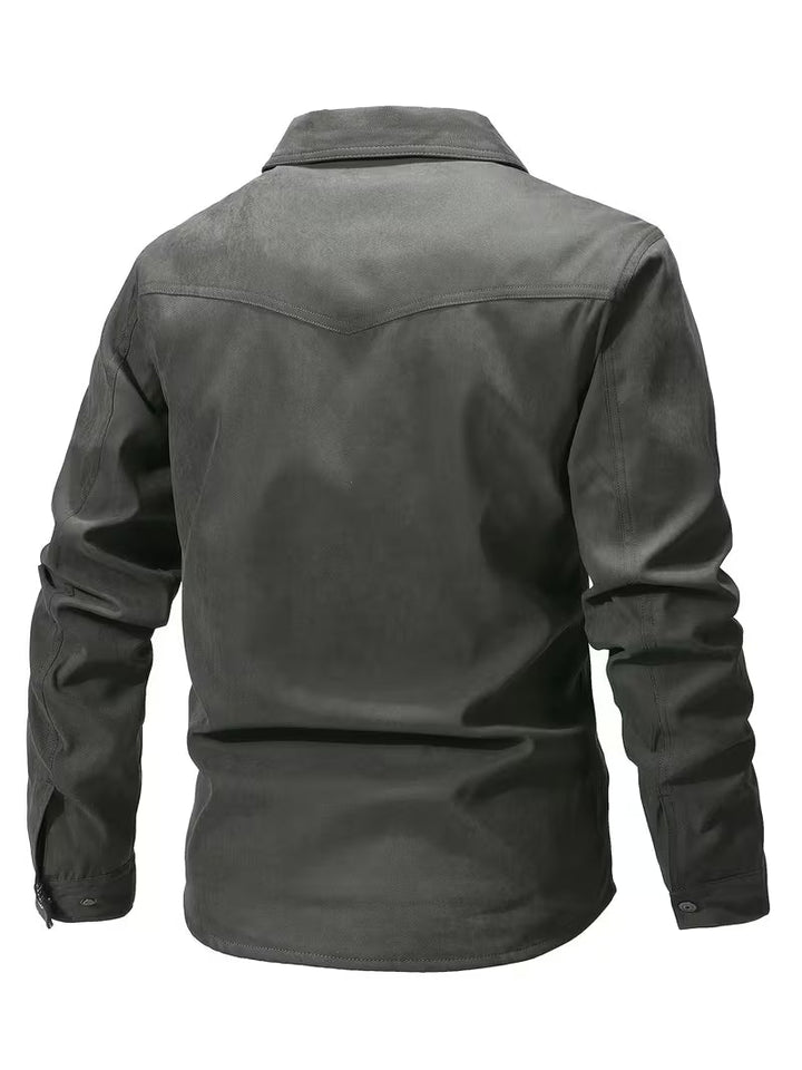 Casual heren cargo jas met functionele borstzakken. Ideaal als overshirt of lichte lente/herfst jas.