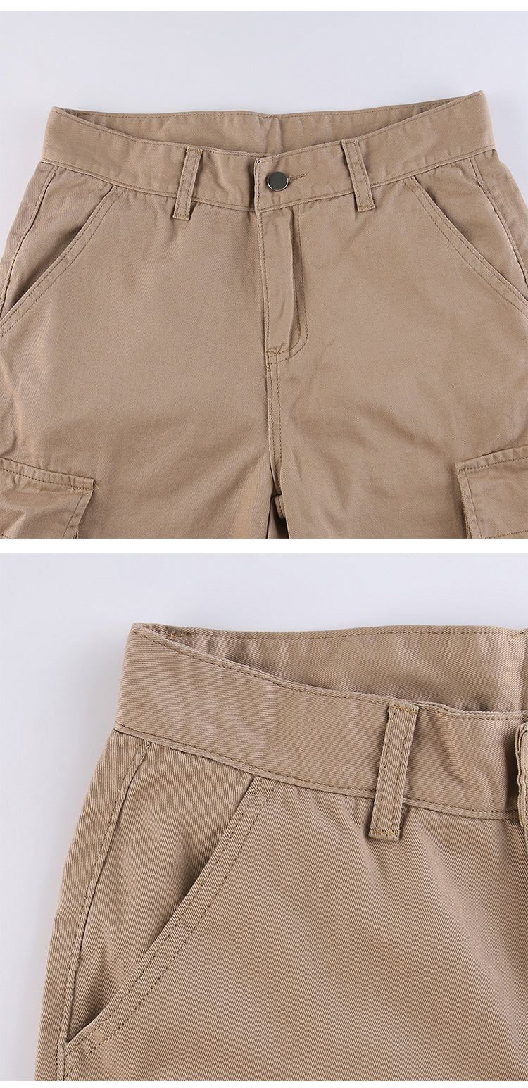 Donkergroene Mila cargo damesbroek, baggy fit, stoer en perfect voor straatstijl.