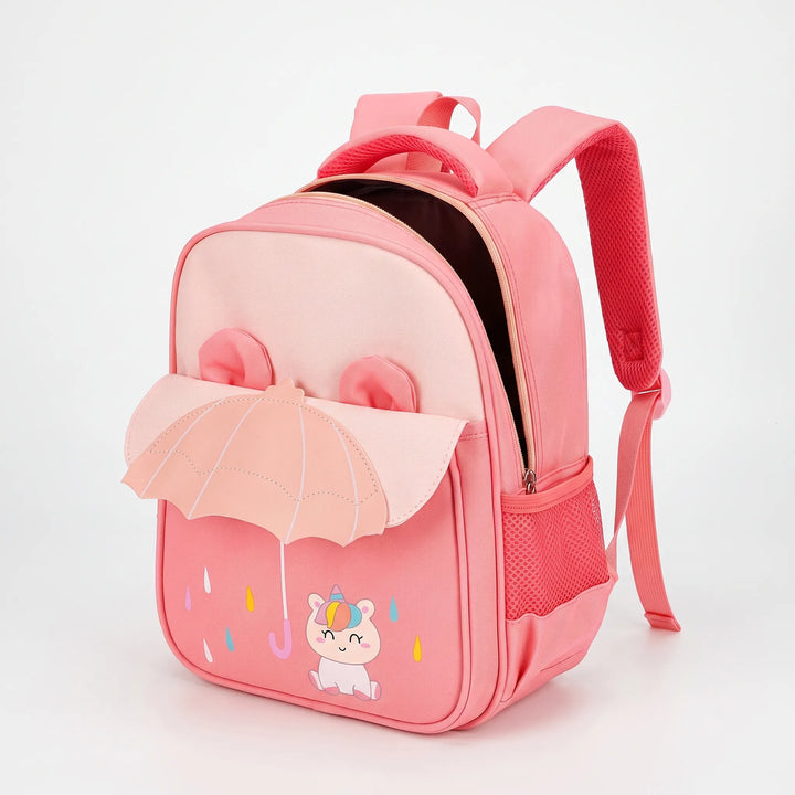 Schattige meisjes schoolrugzak met populaire cartoonprint, comfortabel en lichtgewicht voor basisschool.