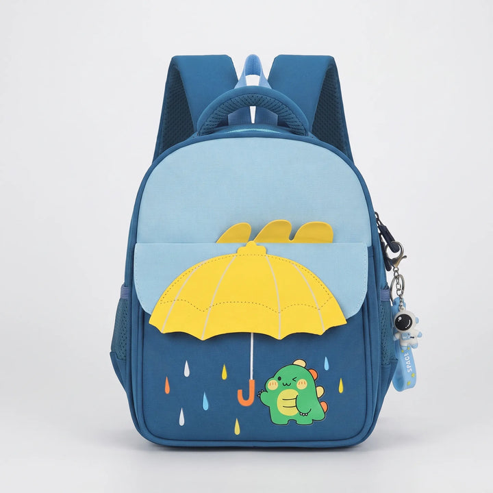 Stoere jongens schooltas met kleurrijke cartoonprint, ergonomisch ontworpen voor kleuterschoolavonturen.