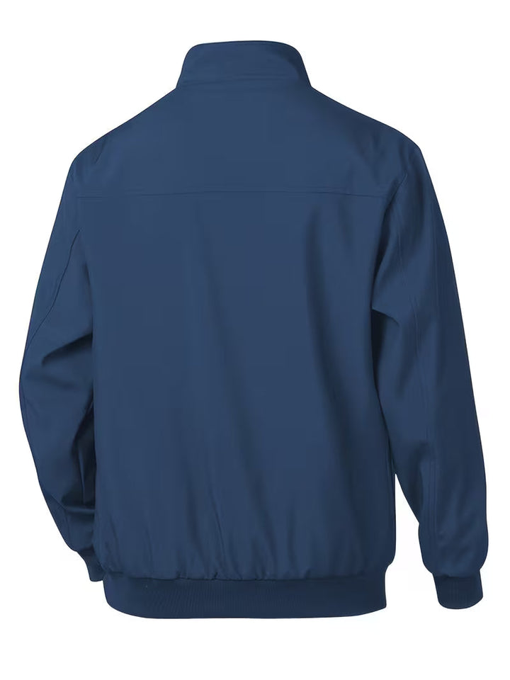 Casual grijs Harrington jack, comfortabele bovenkleding voor heren, ideaal voor buiten.