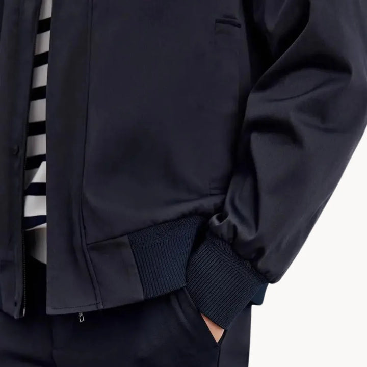 Modieuze heren casual jas met knopen, elastische boord en lange mouwen voor dagelijks gebruik.