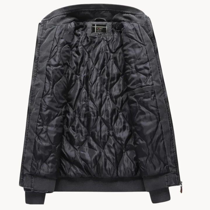 Lichte casual herenjas voor lente/herfst, met ritssluiting en opstaande kraag. Comfortabel bomberjack.