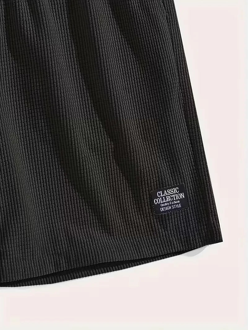 Lichtgrijze heren jogger shorts met elastische taille en trekkoord, super comfortabel.