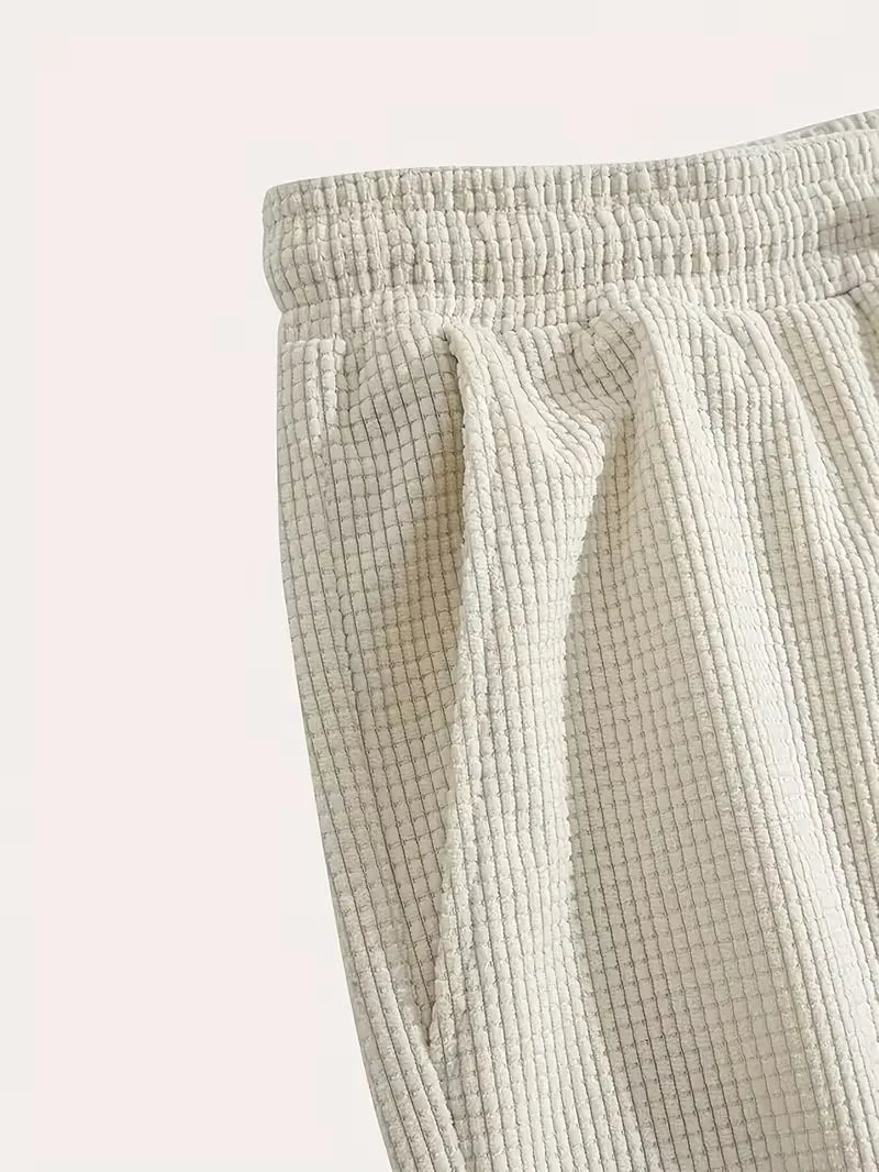 Stijlvolle heren zomer shorts, comfortabel en ademend, met trekkoord en zakken.