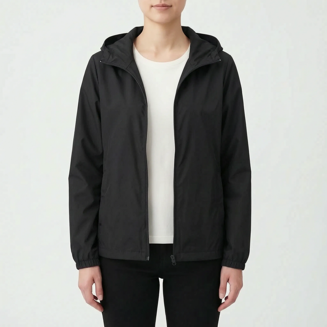 Trendy dames windjack met capuchon, veelzijdig voor sport en vrije tijd. Perfecte herfstjas.