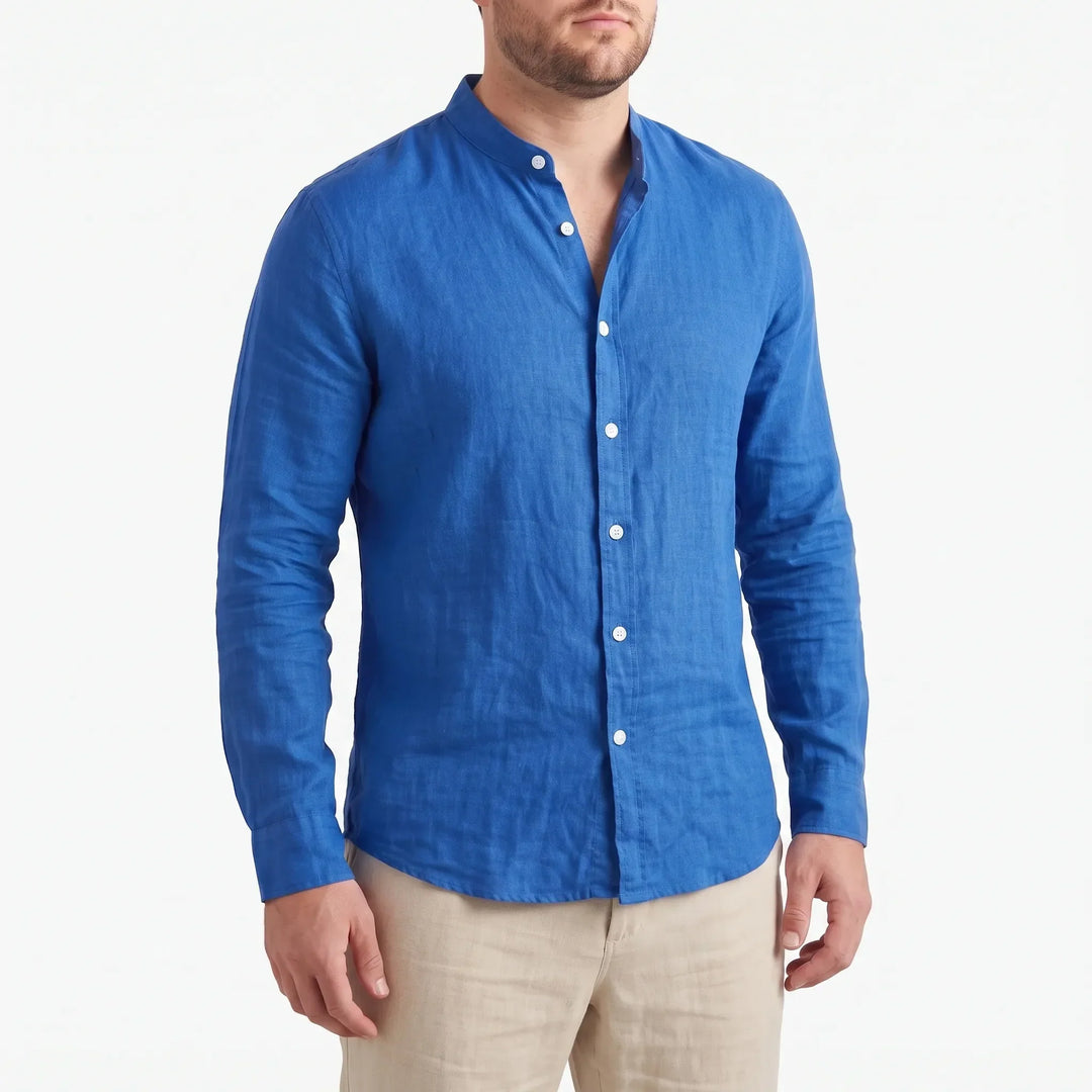 Modieus casual heren overhemd met knoopsluiting, lange mouwen, ideaal als zomerkleding.