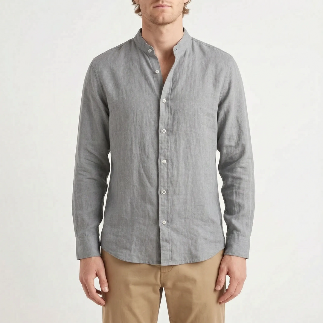 Trendy heren casual overhemd met lange mouwen, knoopsluiting, comfortabel voor elke gelegenheid.