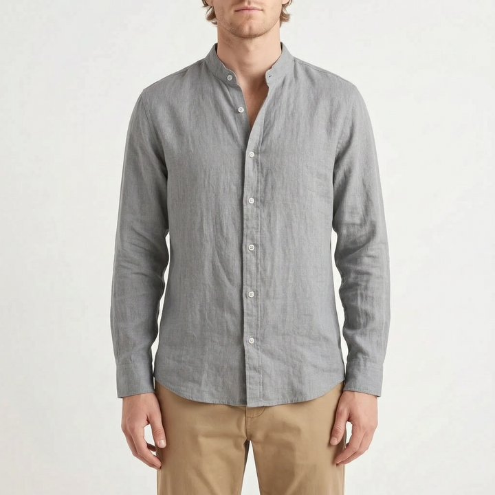Trendy heren casual overhemd met lange mouwen, knoopsluiting, comfortabel voor elke gelegenheid.
