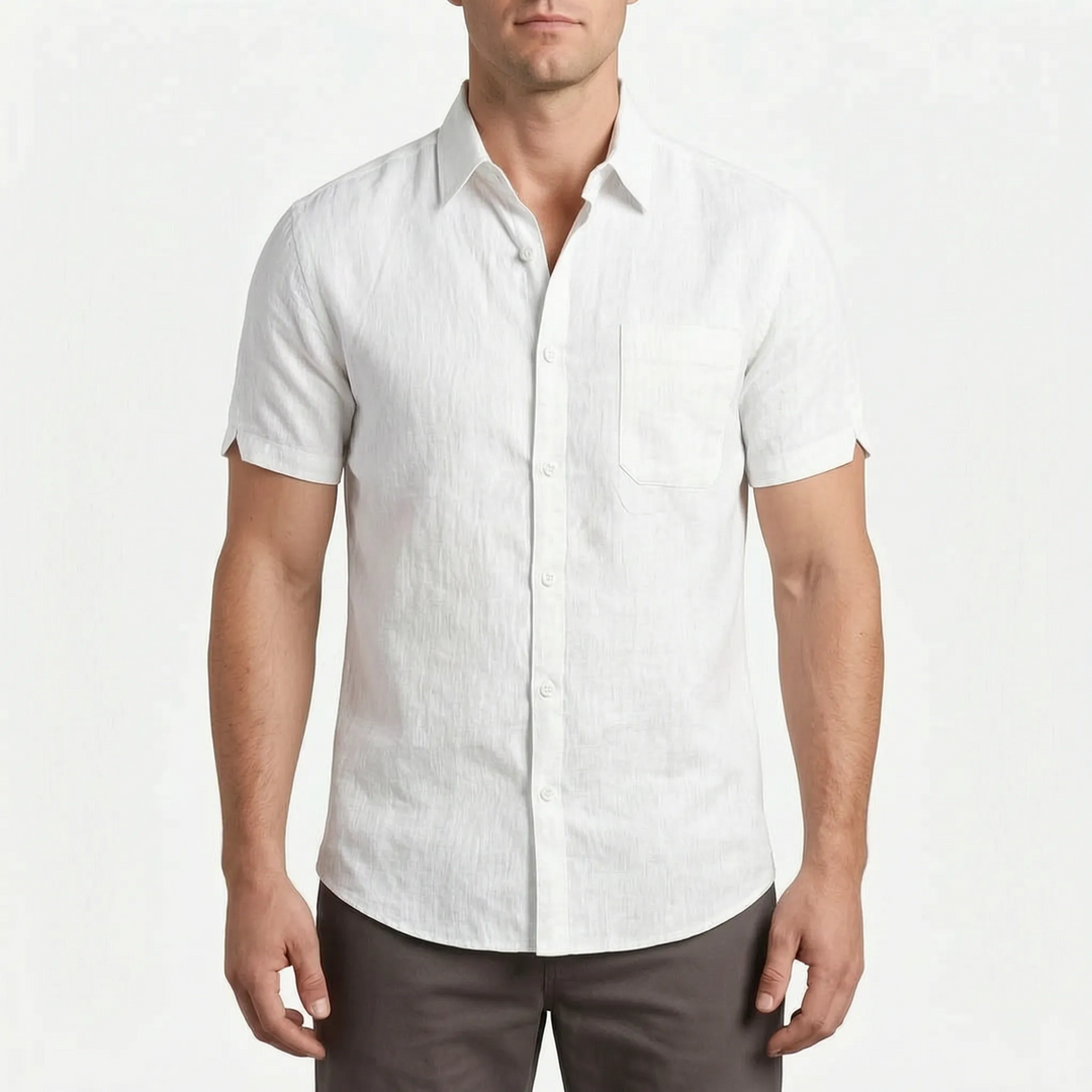 Stijlvol herenoverhemd met korte mouwen, ontworpen voor warme zomerdagen. Een must-have casual item voor heren.