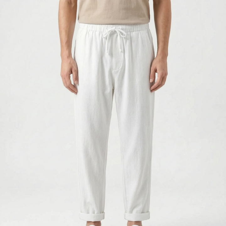 Comfortabele heren zomerbroek, ademend en lichtgewicht, met relaxte pasvorm voor ultiem draagcomfort.