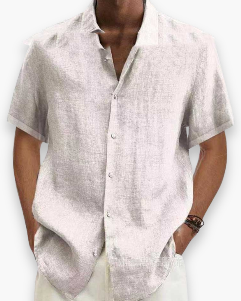 Veelzijdig heren zomerhemd met korte mouw; ademend, chic en comfortabel voor alle zomerse gelegenheden.
