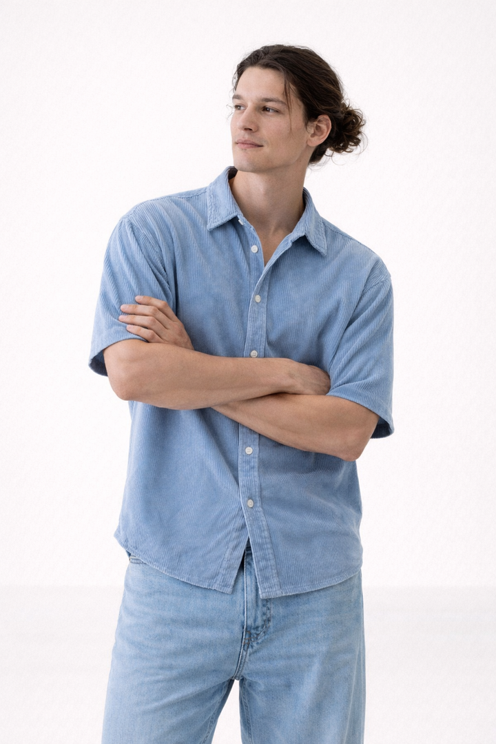 Ademend en lichtgewicht herenoverhemd korte mouw, perfect zomershirt voor comfortabele casual kleding op vakantie.