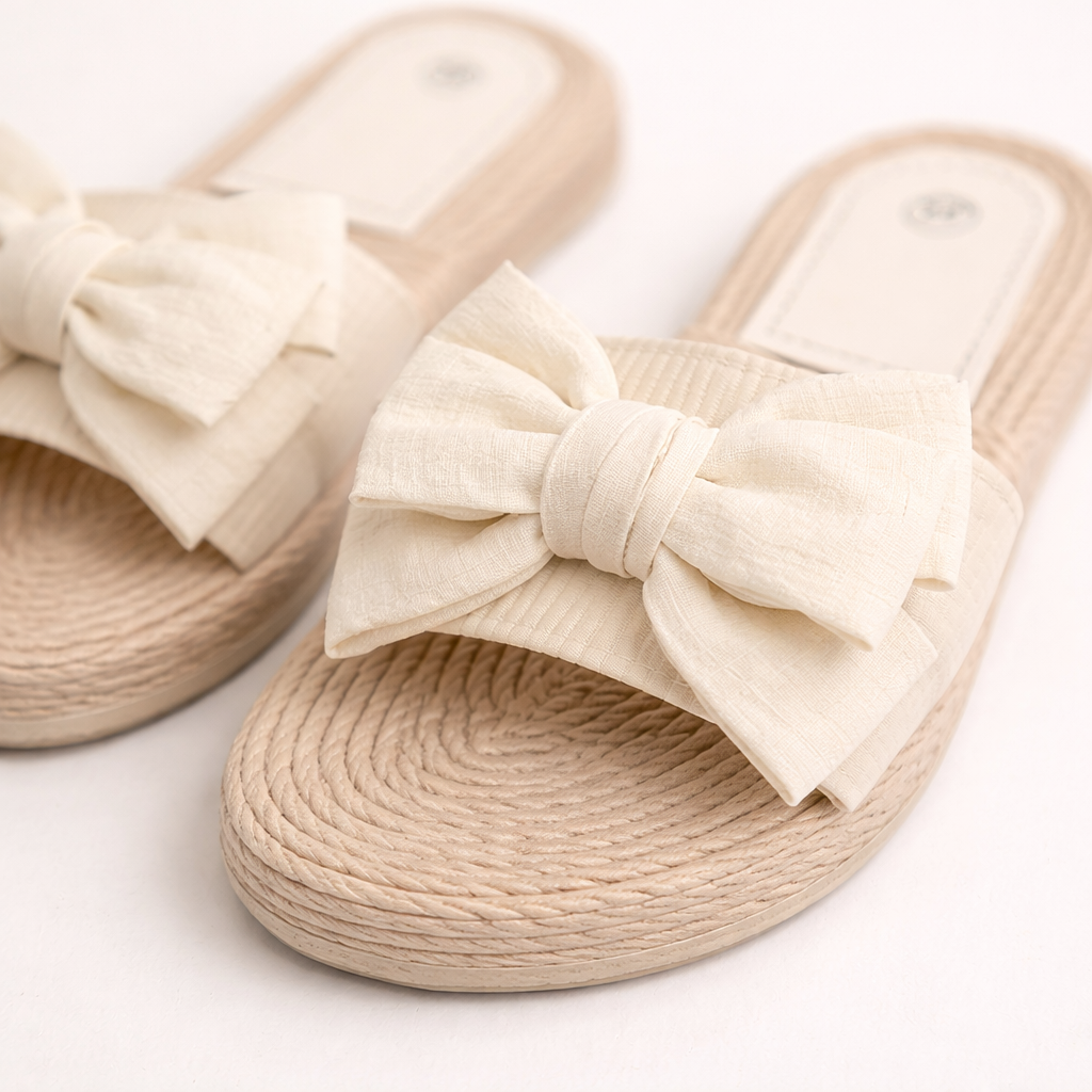 Stijlvolle platte sandalen met strik voor dames, perfect als casual en comfortabele zomer schoenen.
