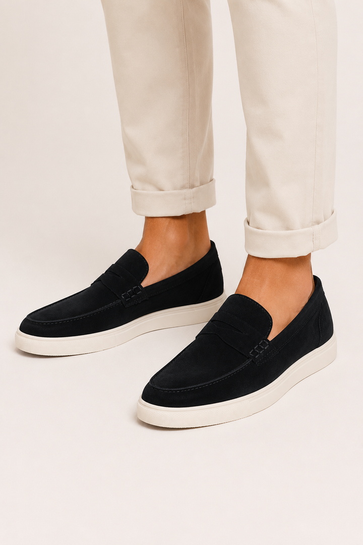 Stijlvolle heren casual mocassins met comfortabele sneakerzool, perfect voor zomerse outfits en dagelijks comfort.