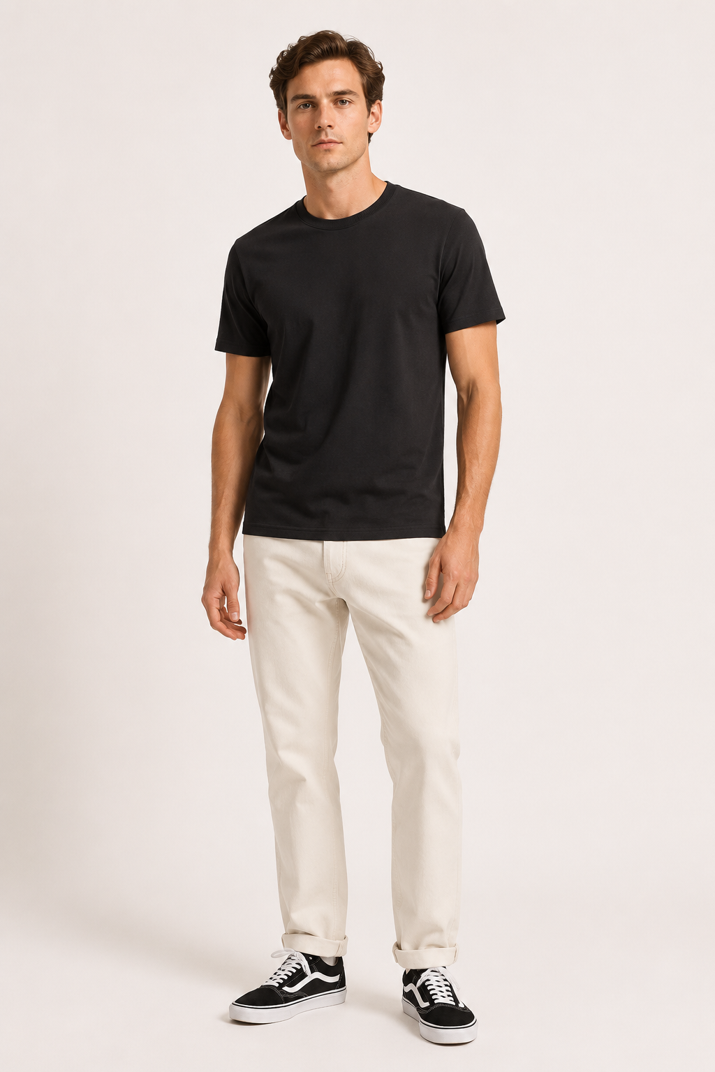 Stijlvol heren zomer T-shirt met korte mouwen en ronde hals, veelzijdig voor casual kleding.