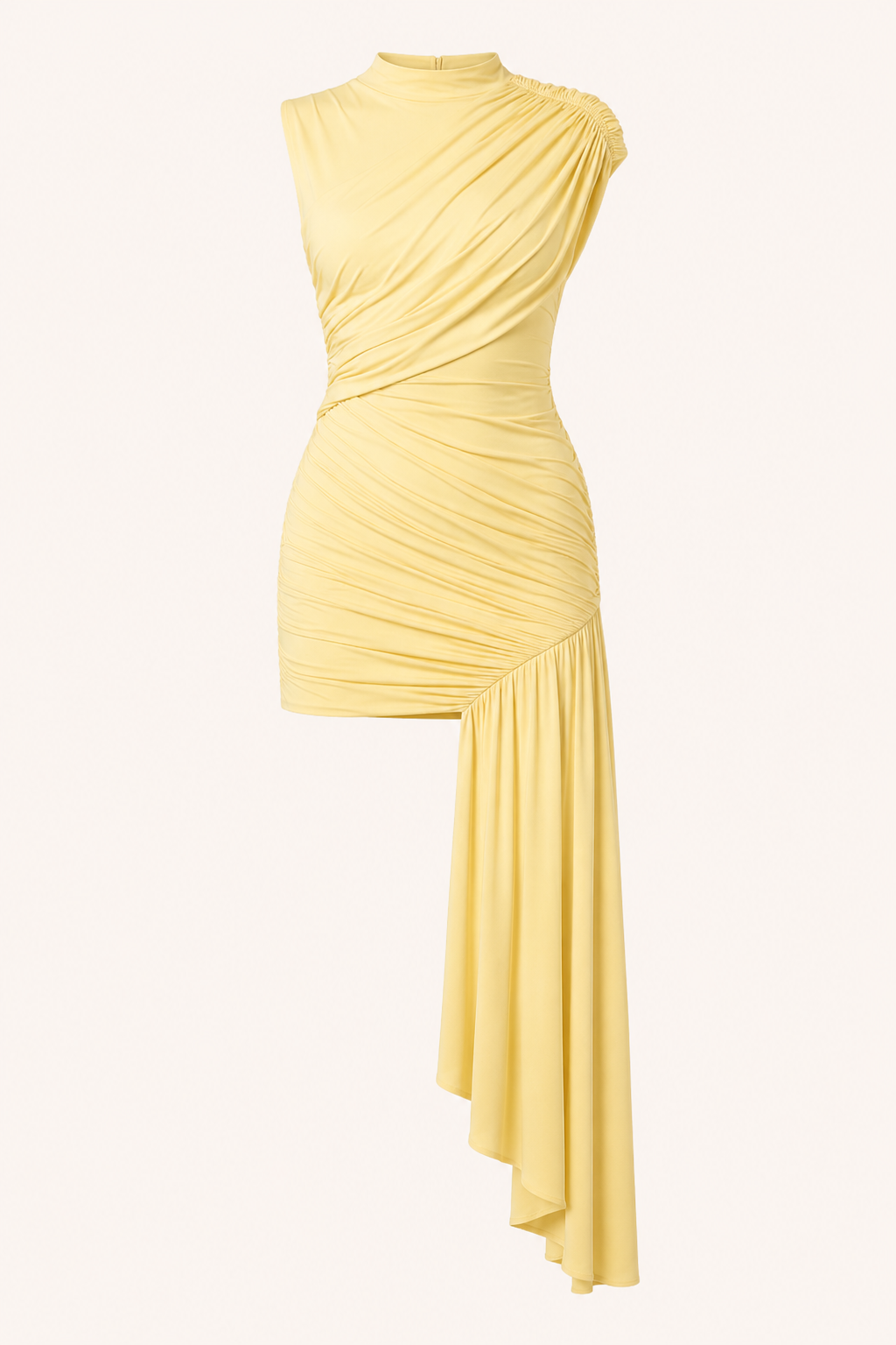 Gedrapeerde elegante korte damesjurk, modieus design, perfect als cocktail- of speciale gelegenheid jurk.