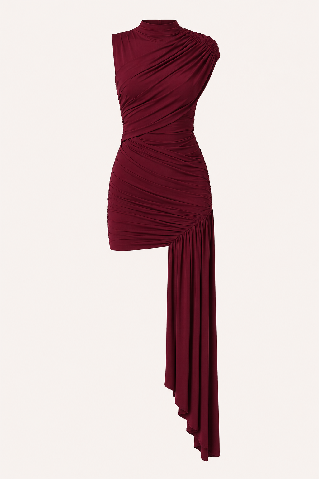 Chique korte jurk voor vrouwen, met een flatterend gedrapeerd silhouet, ideaal voor speciale gelegenheden.