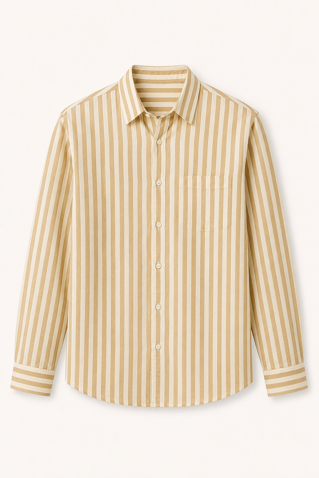 Groen heren relaxed fit gestreept overhemd. Stijlvolle, comfortabele top voor lente/zomer casual look. Perfect voor heren.