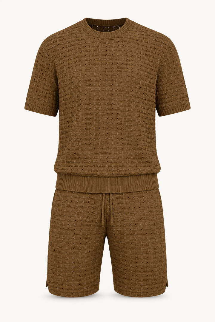 Casual heren zomer set met zacht T-shirt en ademende short, perfect voor vrije tijd.