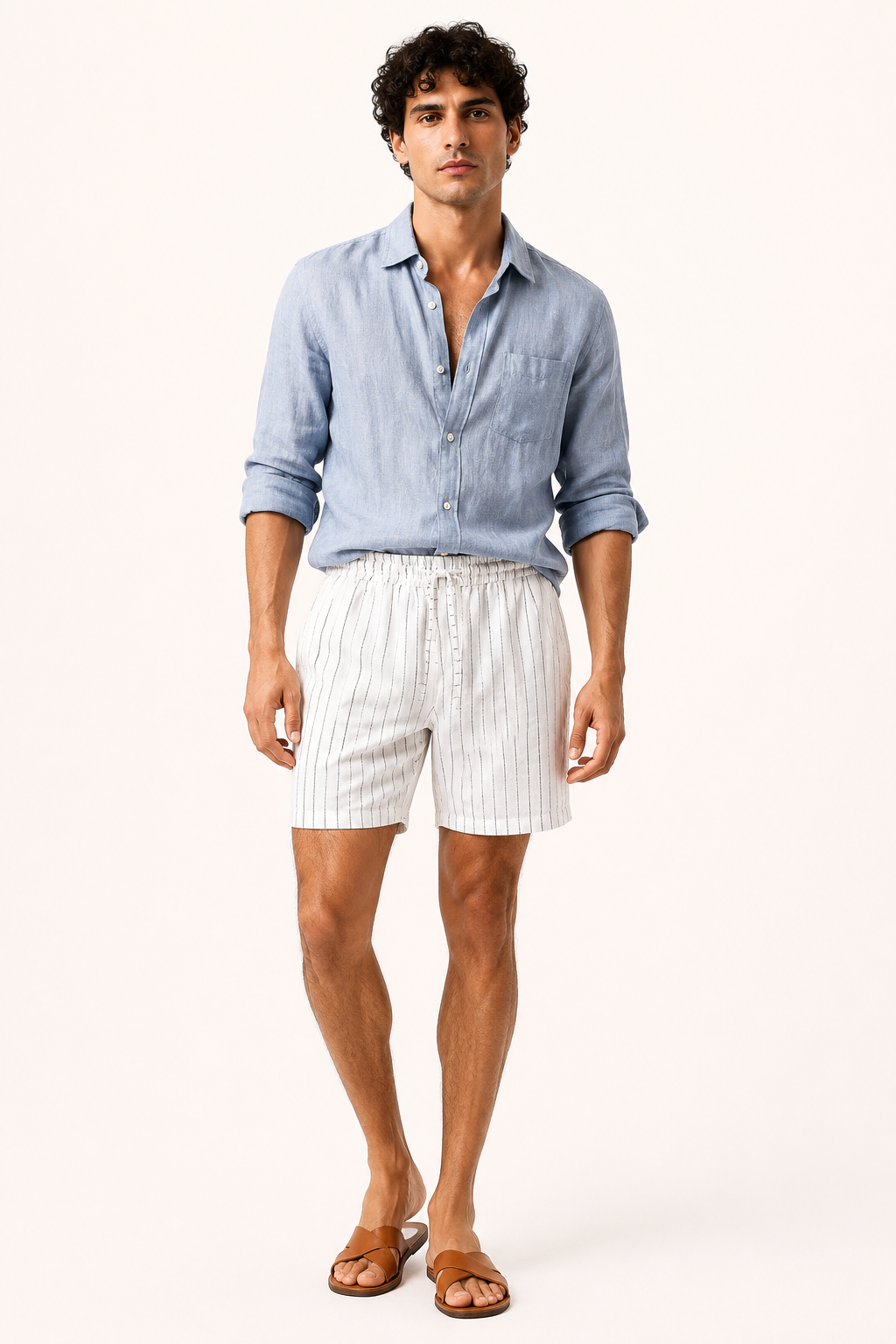 Comfortabele heren short met trekkoord en elastische tailleband, verkrijgbaar in diverse maten.