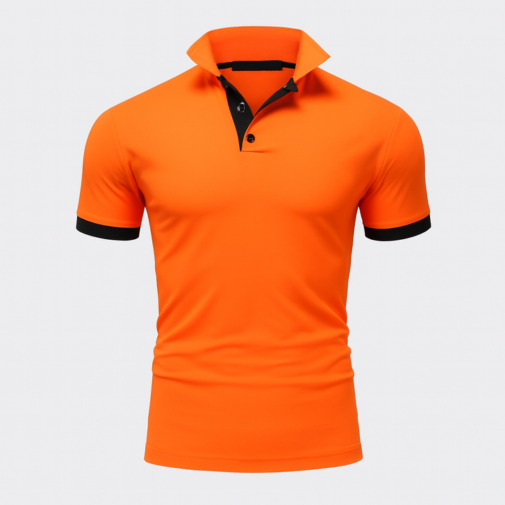 Stijlvol heren poloshirt met korte mouwen, ideaal voor zomerse casual en zakelijke gelegenheden.