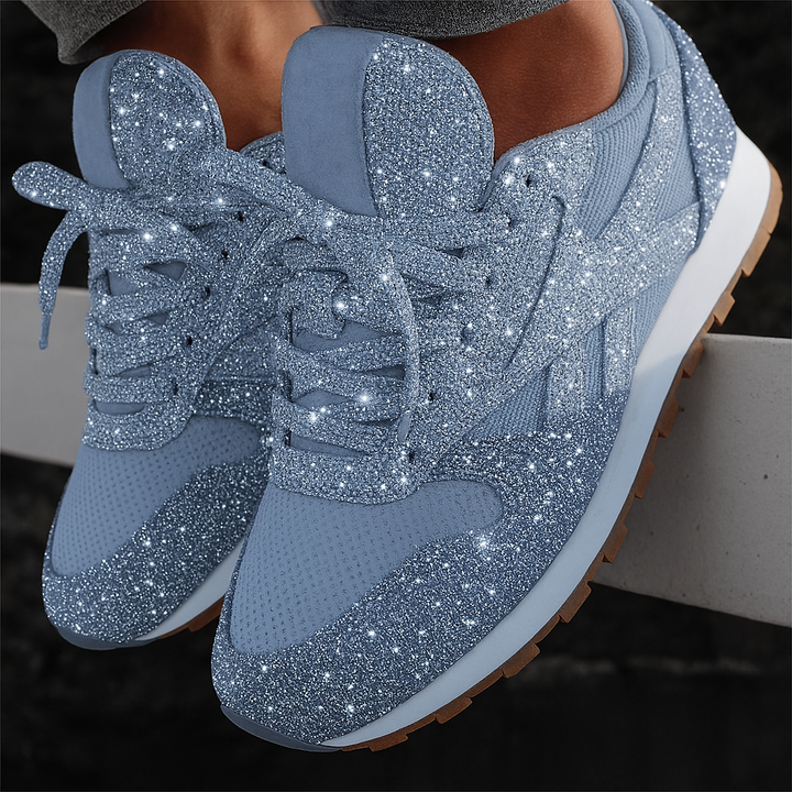 Stijlvolle dames glitter chunky sneakers, ideaal voor een moderne streetwear look. Trendy platform schoenen.