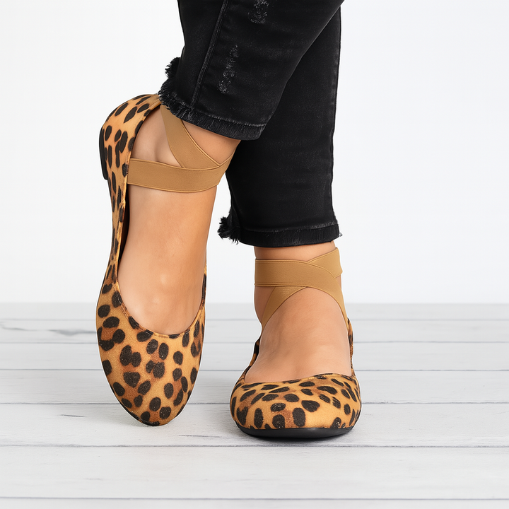 Dames suède ballerina's met elastische bandjes, ideaal voor comfortabele elegante lente- en herfststijl.