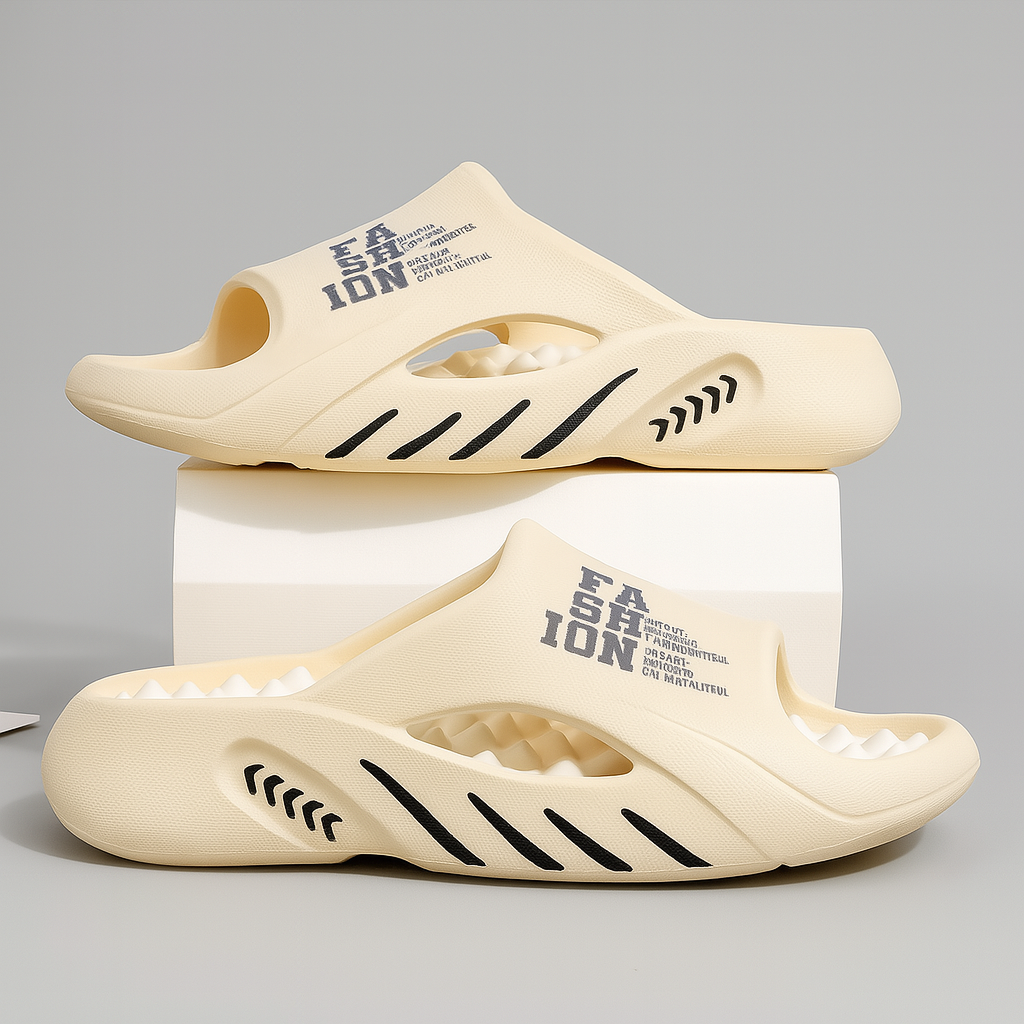 Khaki heren orthopedische slippers, bieden ultiem comfort en voetsteun. Ideale antislip zomerschoenen met platte hak.
