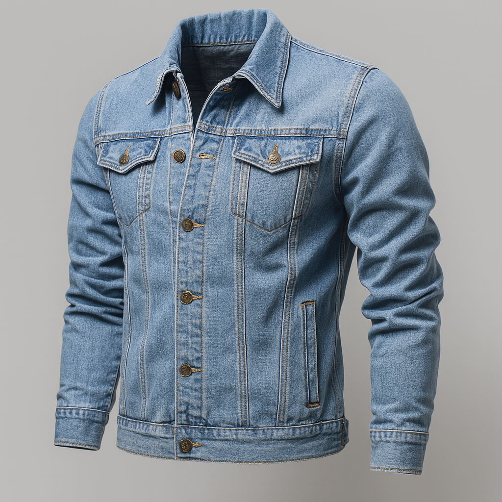 Comfortabel heren jeansjack, perfect als casual bovenkleding. Duurzaam denim truckerjack voor elk seizoen.