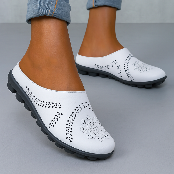 Modieuze open dames sandalen in neutrale kleur, bieden optimale voetondersteuning en zijn perfect voor lange dagen.