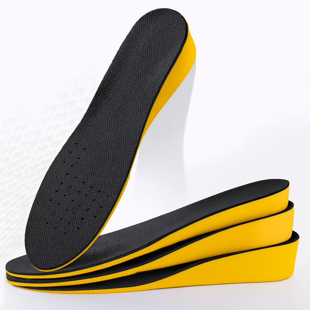 Unisex verhogende siliconen inlegzolen voor onzichtbare extra lengte en comfort. Ideaal voor dagelijks gebruik in schoenen.