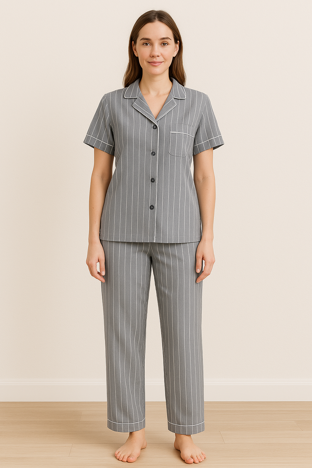 Veelzijdige heren pyjamaset, geschikt als nachtkleding, loungewear en comfortabel huispak.