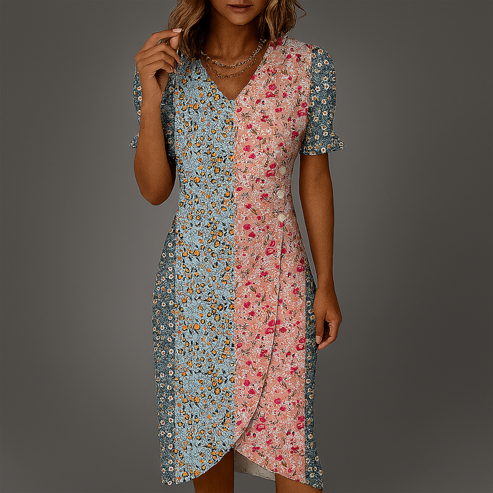 Multicolor gelaagde dames maxi-jurk met verstelbare spaghettibandjes voor optimaal comfort.