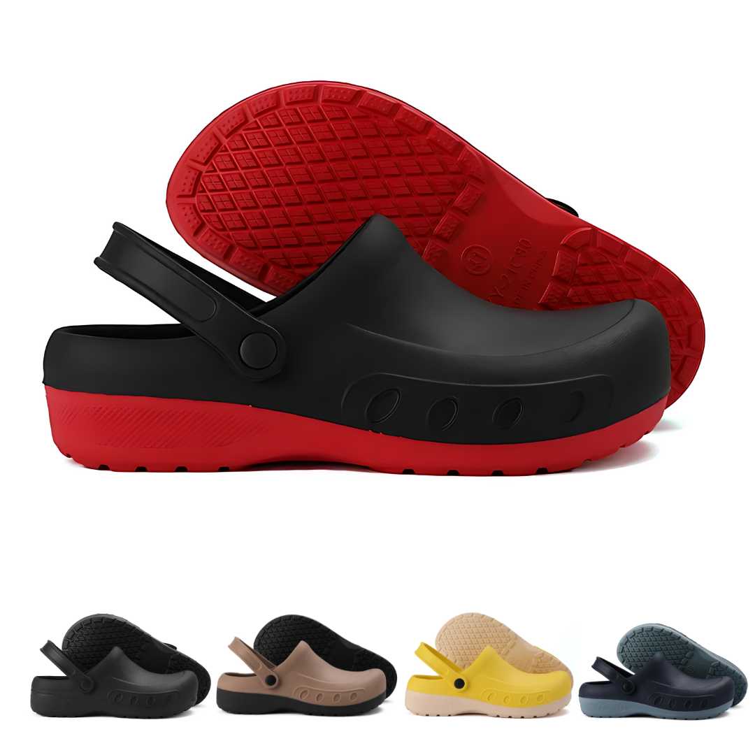 Unisex antislip koksschoenen van GripChef, ideaal voor professionele keukens. Comfortabel en veilig.