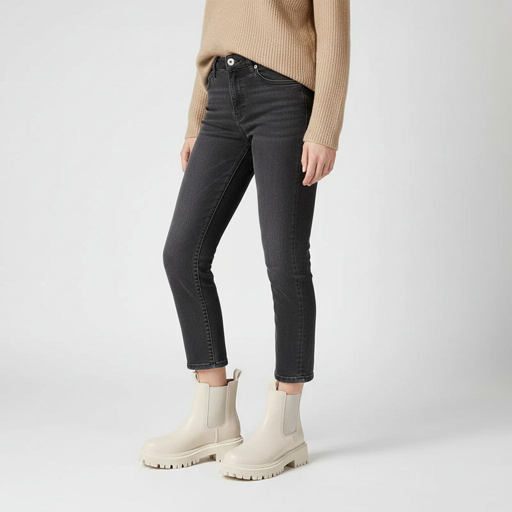 Trendy dames Chelsea laarzen met ronde neus. Deze comfortabele slip-on laarzen zijn stijlvol en elegant.