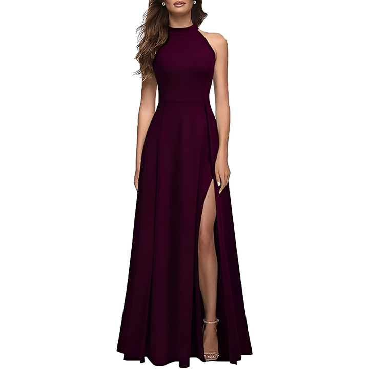 Veelzijdige dames halterjurk, perfect als chique bruidsmeisjesjurk, formele jurk of elegante avondjurk.