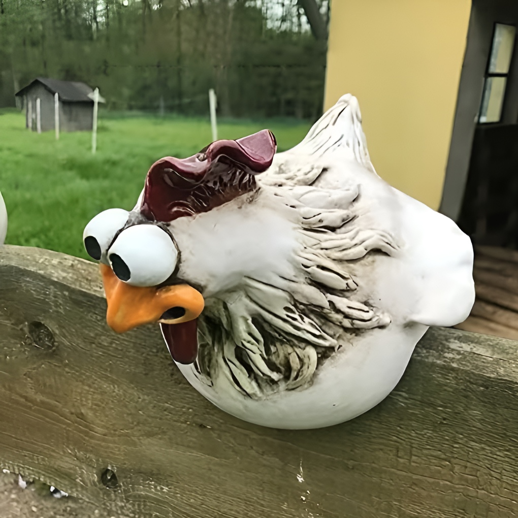 Set van 3 decoratieve haan tuinornamenten, perfect voor hekversiering. Brengt boerderij charme in elke tuin.