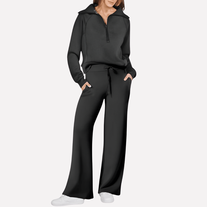 Stijlvolle dames lounge set, zacht en comfortabel tweedelig pak voor thuis, gebreid voor ultieme ontspanning.