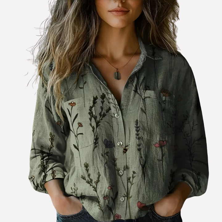 Elegante dames blouse met knopen, lange mouwen, perfect als veelzijdige zakelijke of casual dameskleding.