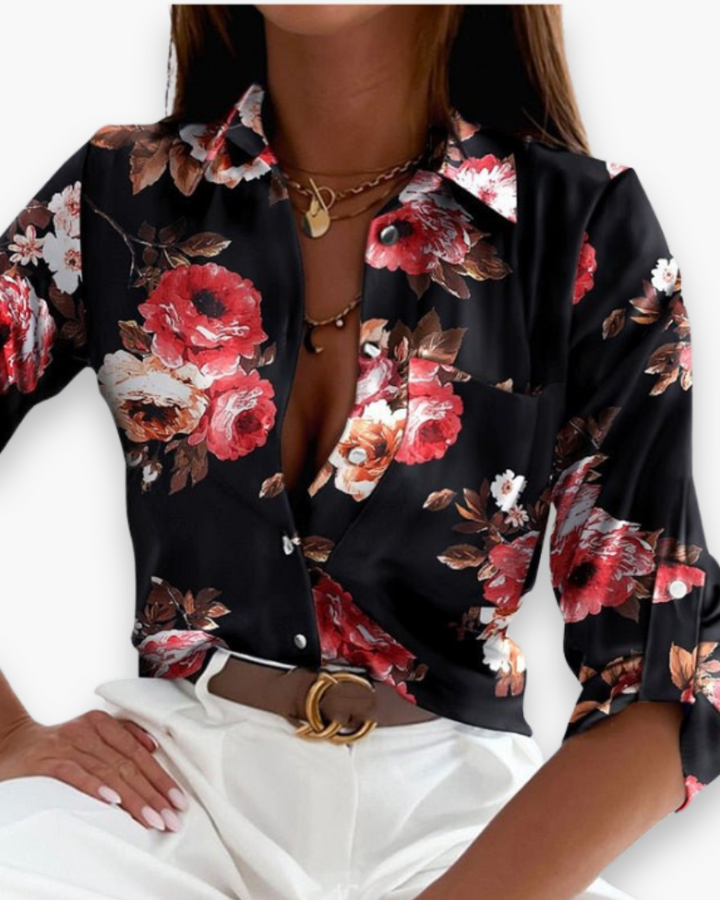 Damesblouse met moderne print, comfortabele pasvorm voor dagelijks stijlvol gebruik.