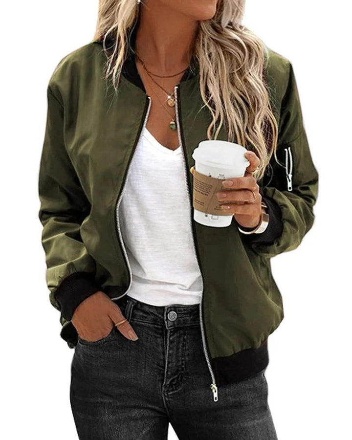 Comfortabel dames bomberjack, ideaal als veelzijdige casual jas. Essentiële bovenkleding voor vrouwen.