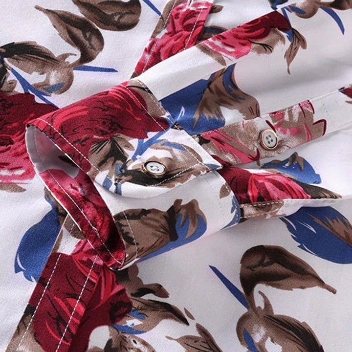 Stijlvol bloemenprint overhemd voor heren, geschikt voor een chique casual of formele look.