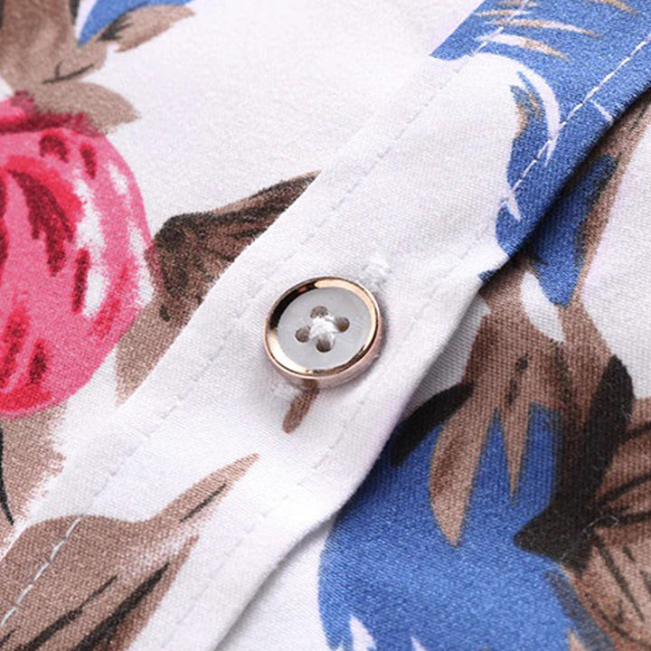 Heren casual bloemenprint overhemd, comfortabel en trendy voor de zomer.